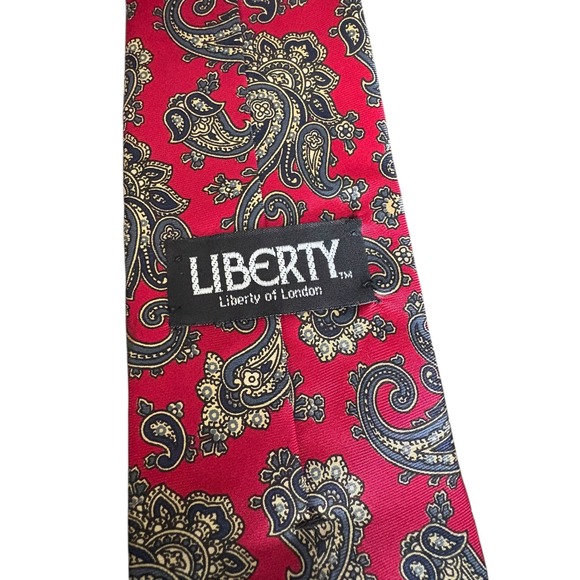 Liberty of London Silk Tie Red Paisley Necktie 100% Silk‎ Made in USA As Is - Picture 7 of 7